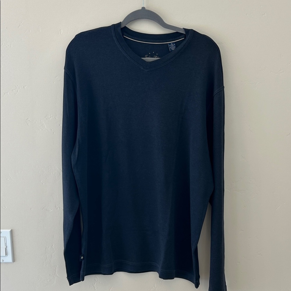Indigo Palms Black V-Neck Long Sleeve Shirt